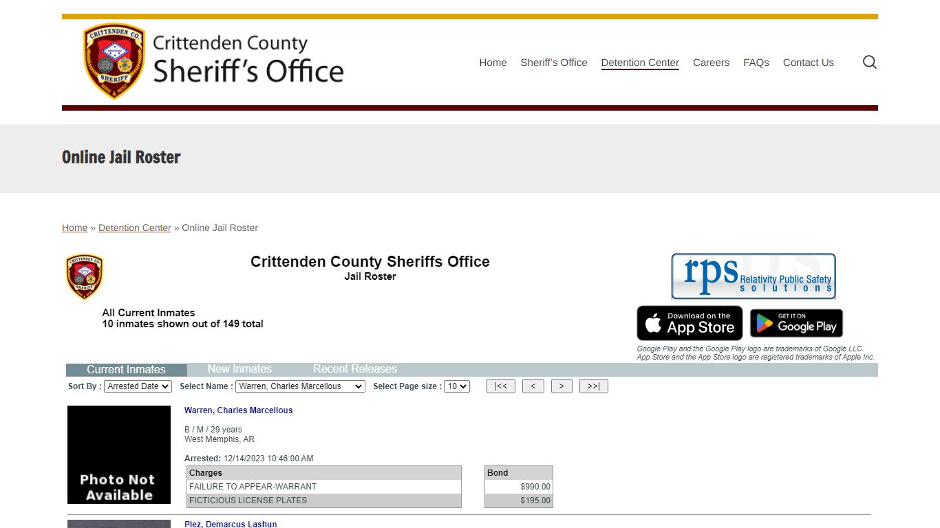 Online Jail Roster - Crittenden County Sheriff’s Department