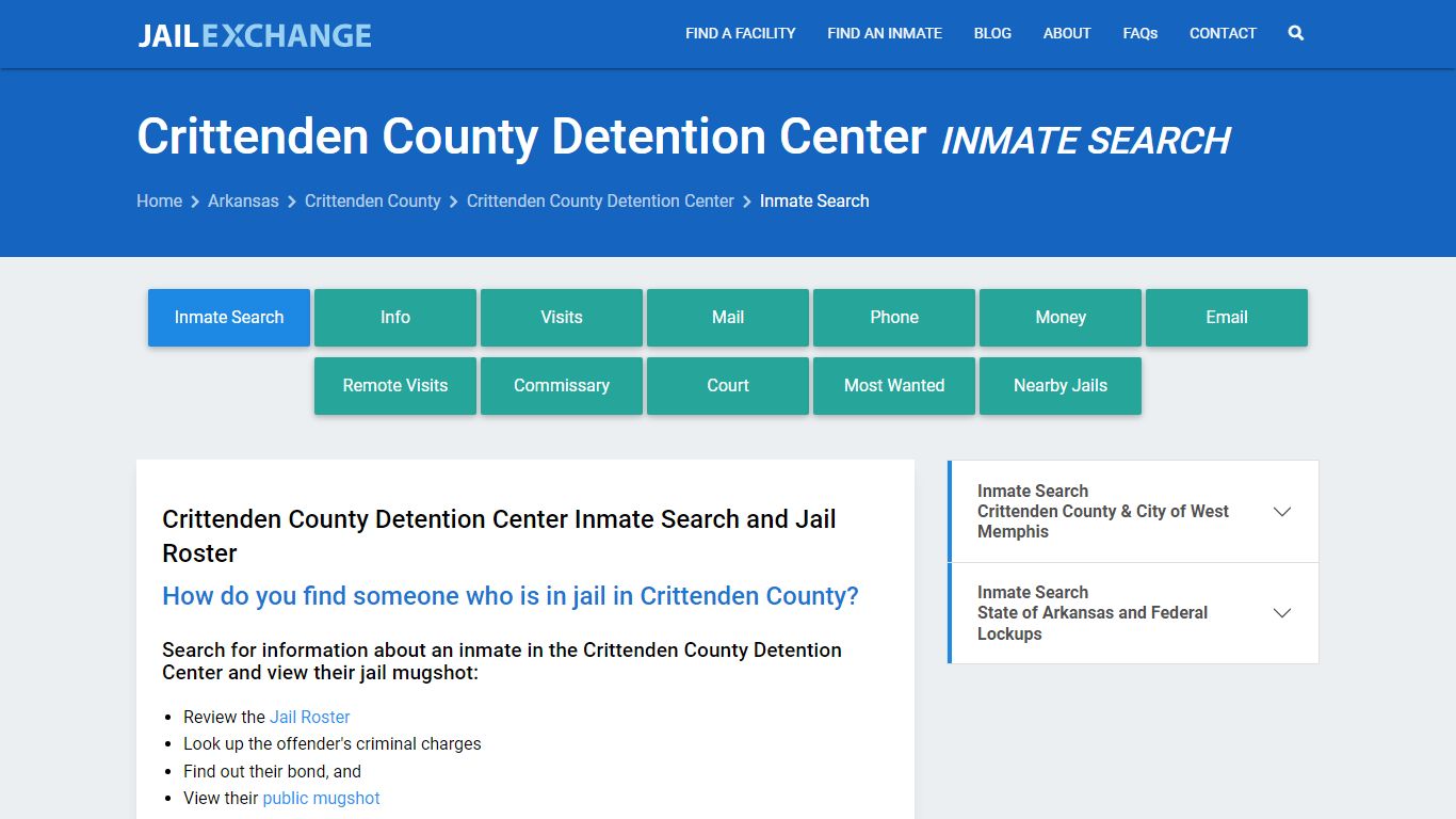 Crittenden County Detention Center Inmate Search - Jail Exchange